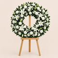 Corona de flores selectas blanca