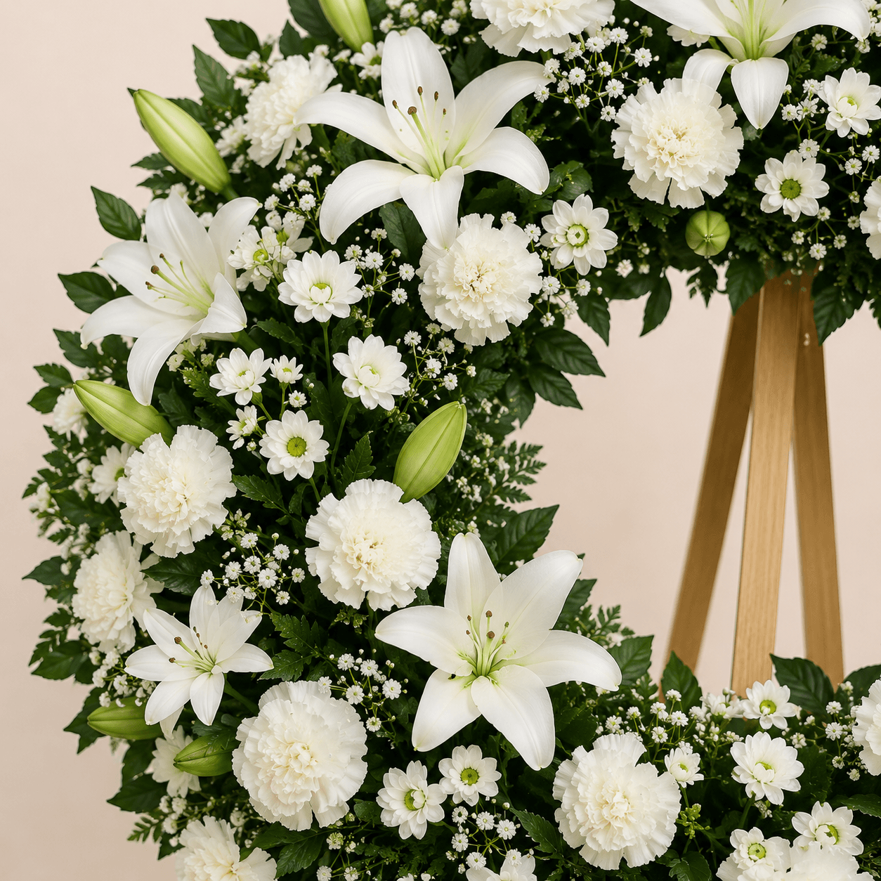 Corona de flores selectas blanca