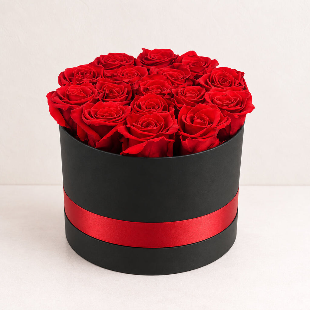 Caja de rosas pasión eterna