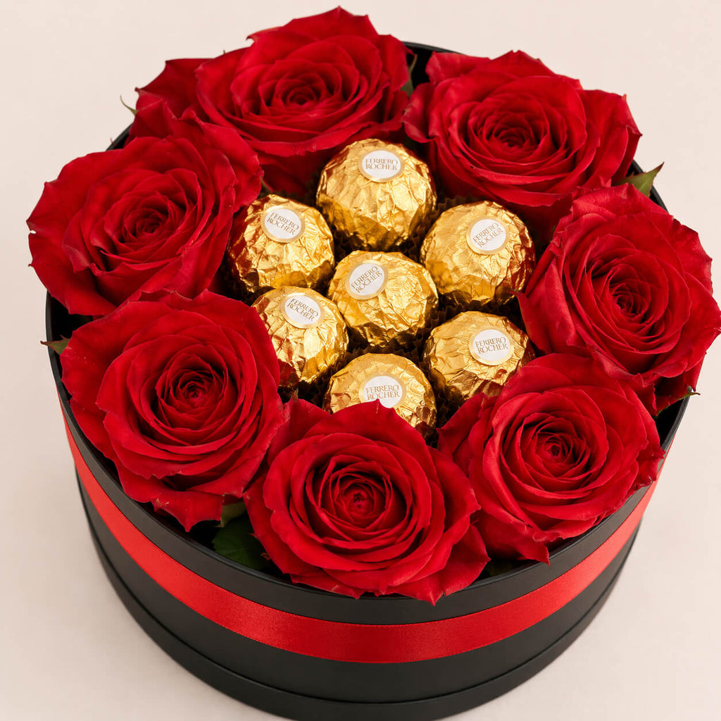 Caja de rosas rojas pasion dulce