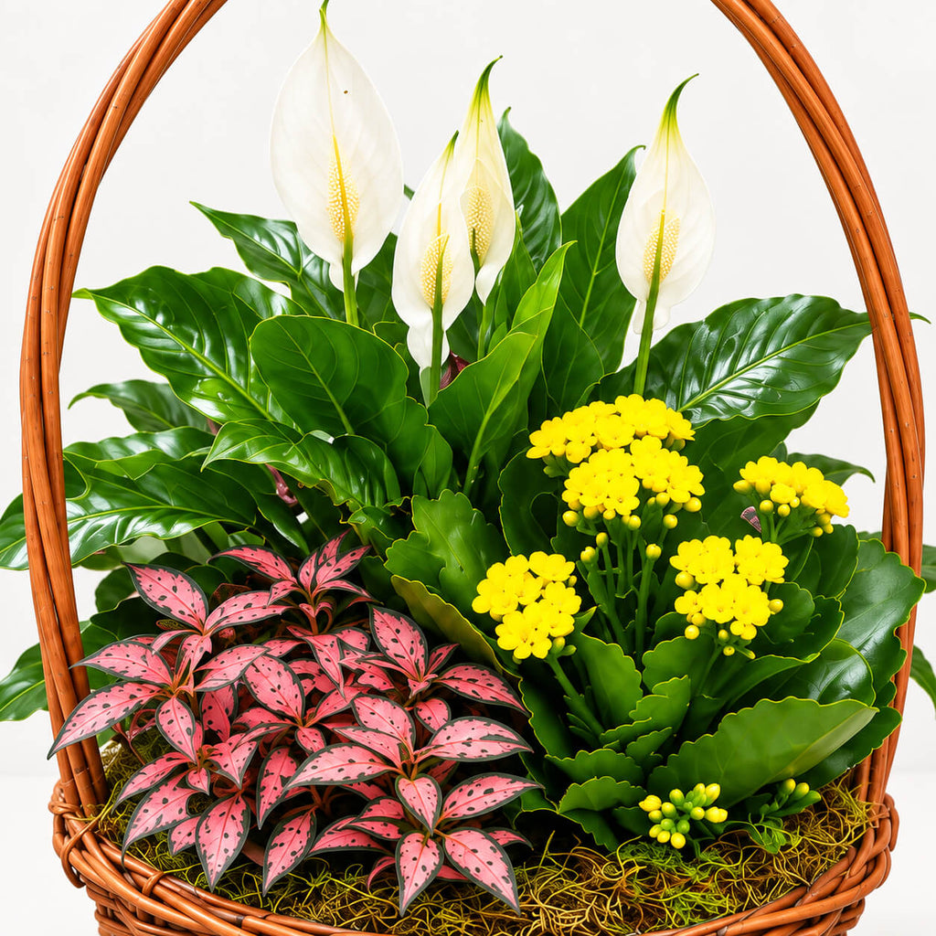 Cesta de plantas jardín luminoso