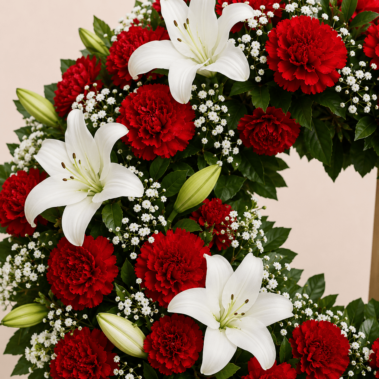 Corona roja y blanca sin cabezal