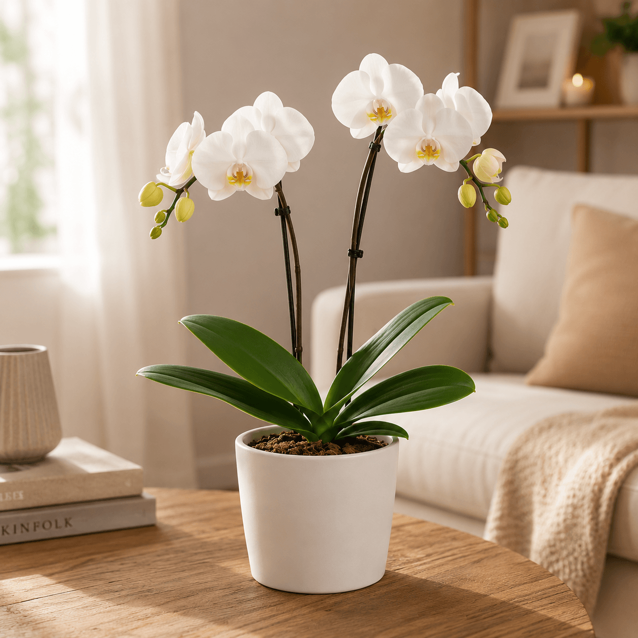 Orquidea phalaenopsis blanca