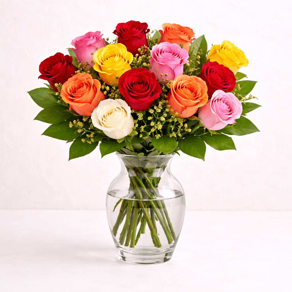 Ramo de 12 rosas mixto