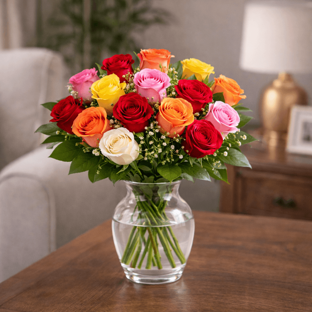 Ramo de 12 rosas mixto