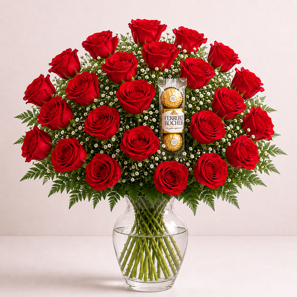 Ramo de 24 rosas y bombones