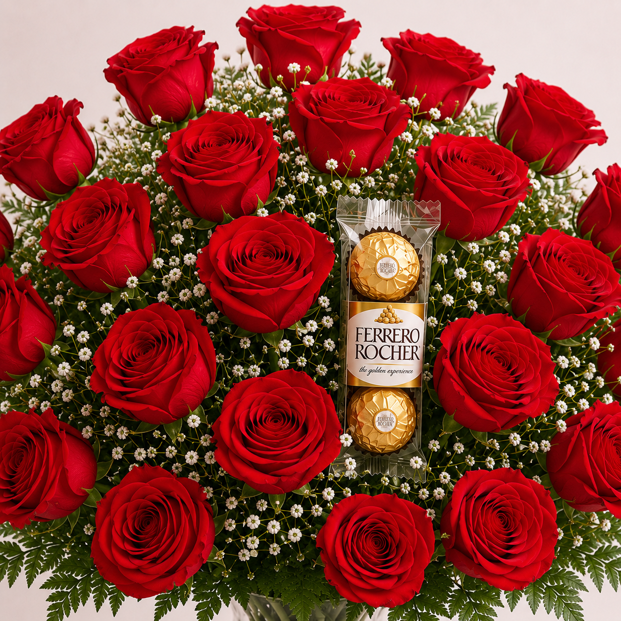 Ramo de 24 rosas y bombones