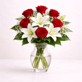 Ramo de 6 rosas y lilium