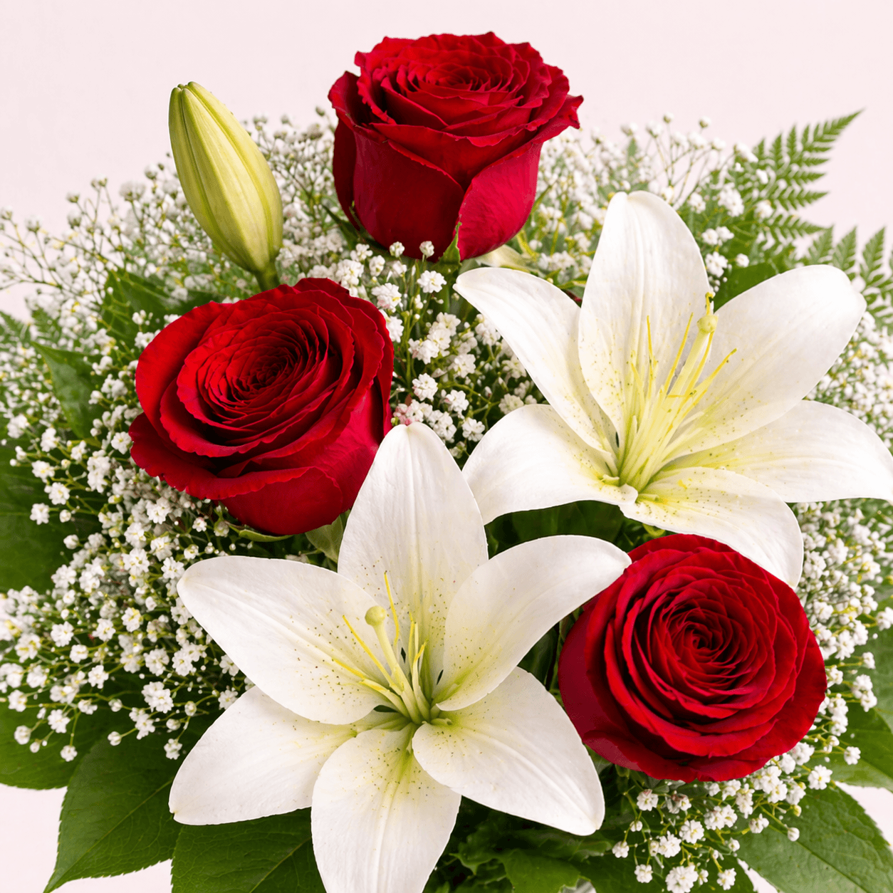 Ramo de 6 rosas y lilium