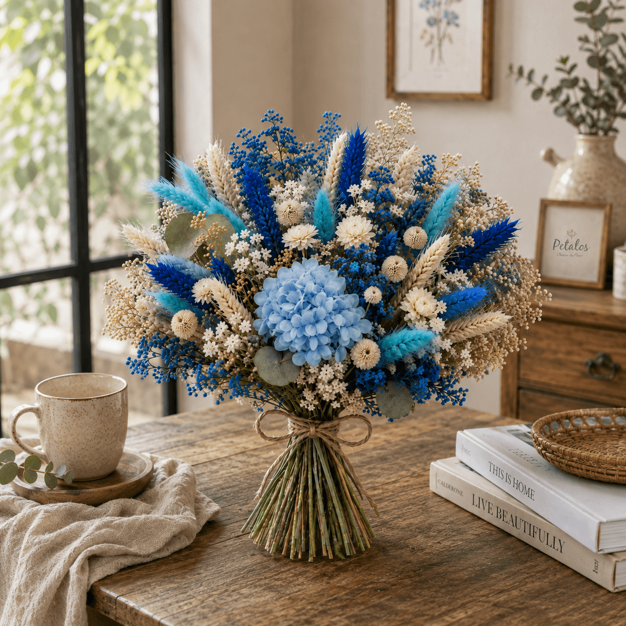Ramo preservado azul celeste