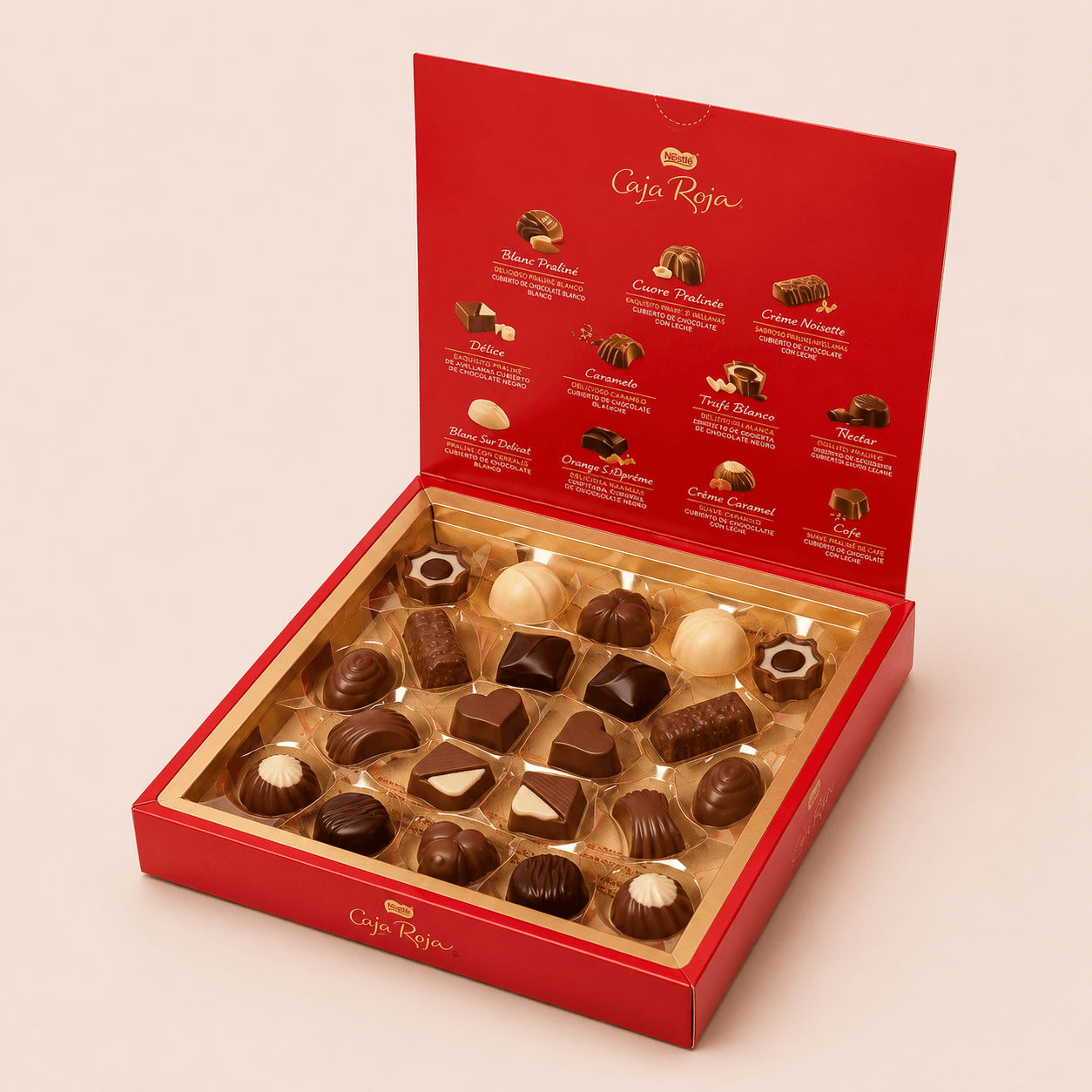 Caja roja bombones mediana